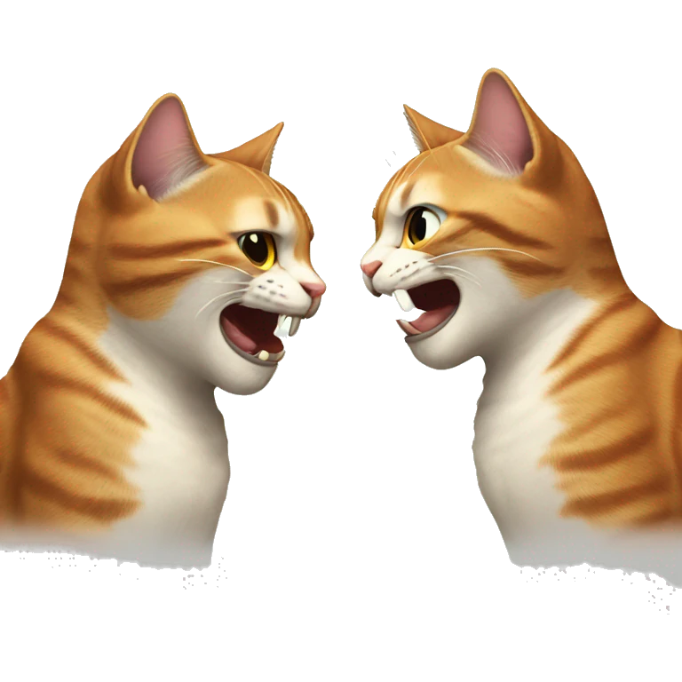 Two cats arguing emoji