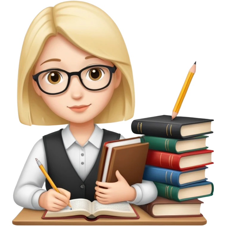 student with books and pencil, symbolizing studying emoji