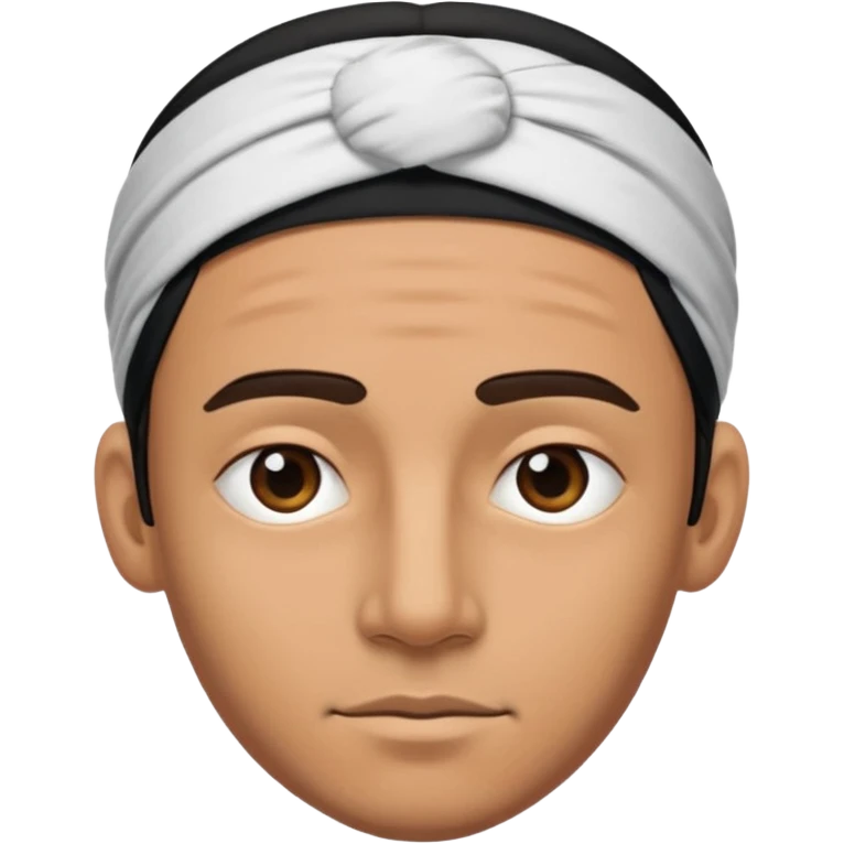 necesito la cara de un hombre con una vincha de color negro en la frente. la vincha tiene que ser angosta y tiene que estar en la frente del hombre, arriba de los ojos y abajo del pelo. emoji
