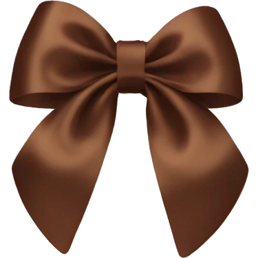 Brown satin bow shape hair claw clip emoji