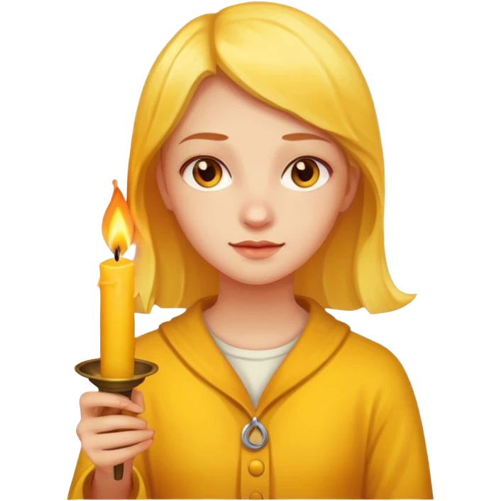 فتاة تحمل شمعة  emoji
