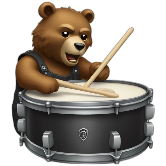 bear doing heavy metal drum emoji