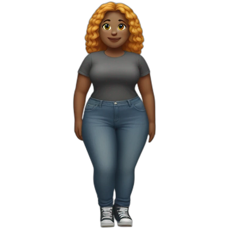 Full body Curvy girl в юбке садится на велосипед emoji