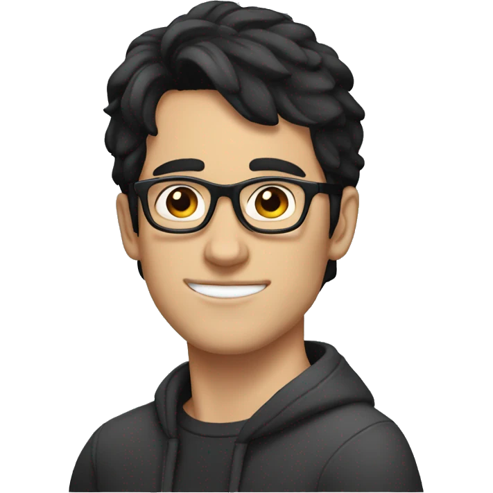 white guy with black hair in his 20s with glasses emoji