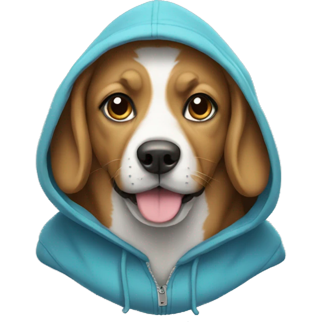 Dog wearing hoodie emoji