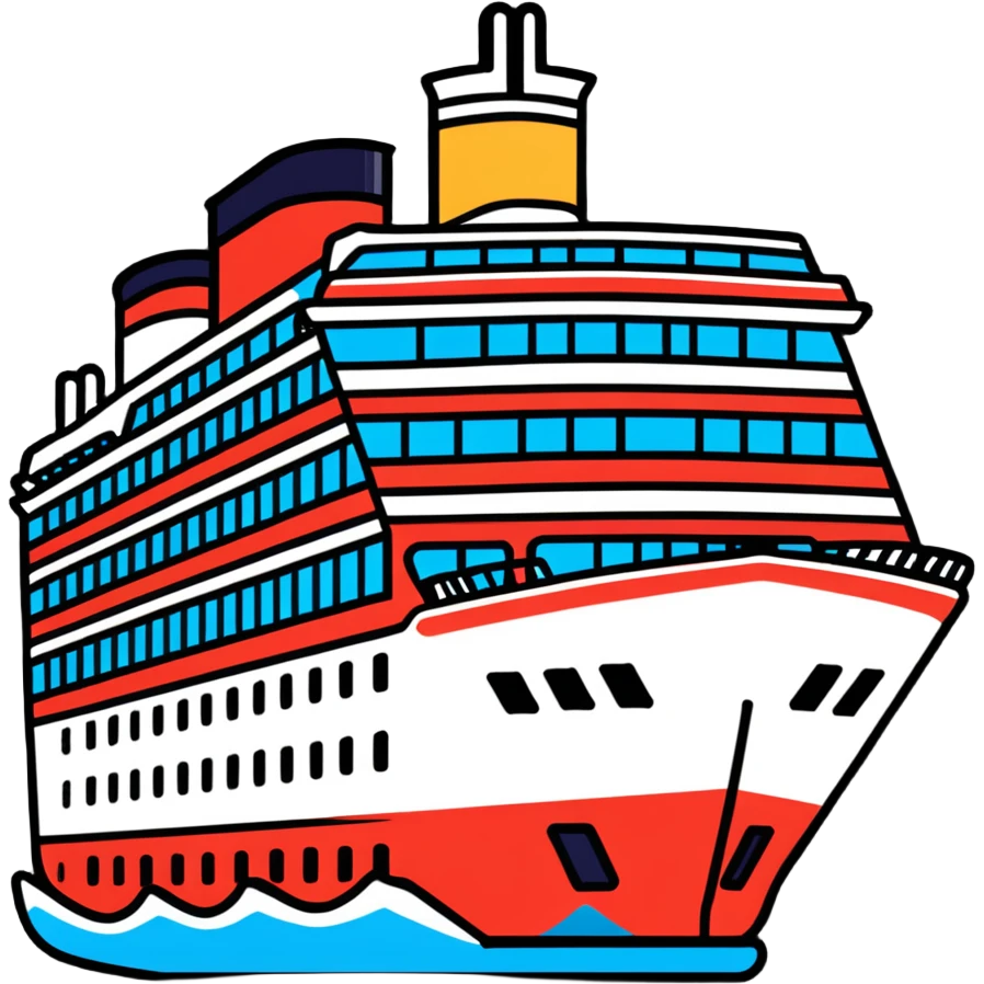 A colorful cruise ship with multiple decks emoji