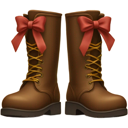 bow on brown boots emoji