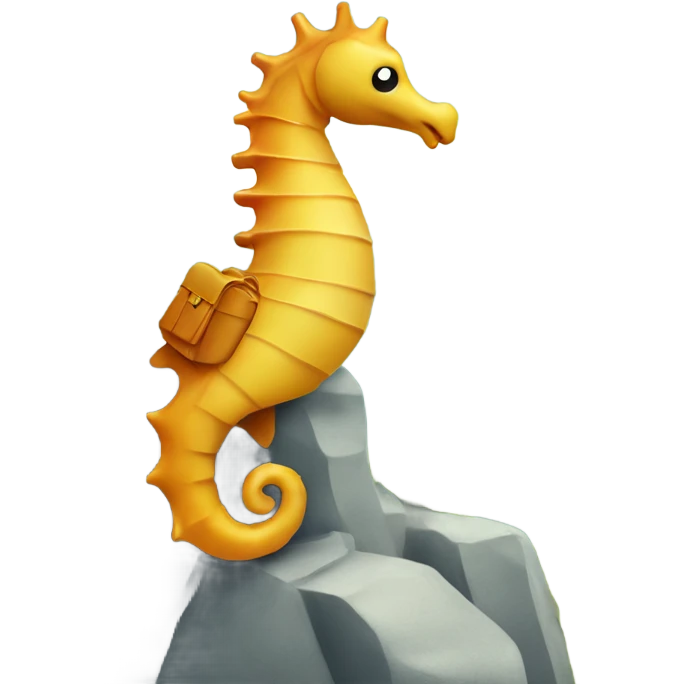 Seahorse hiking a mountain  emoji