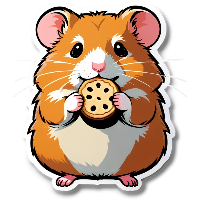 Hamster con una galleta emoji