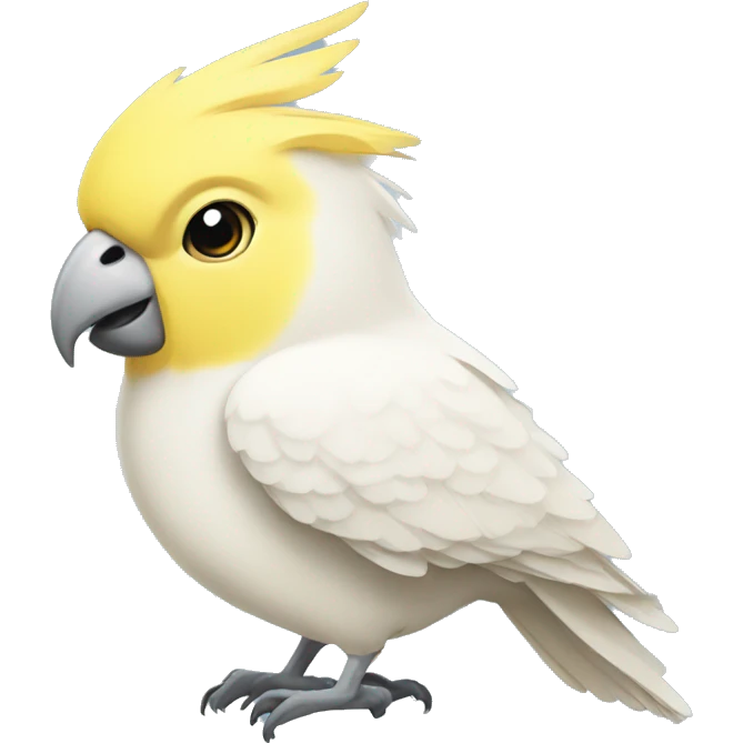 Yellow and white cockatiel emoji