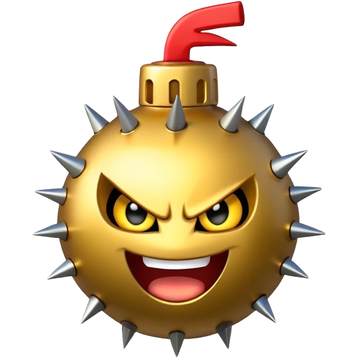 Golden grenade bombangry smile spikes  emoji