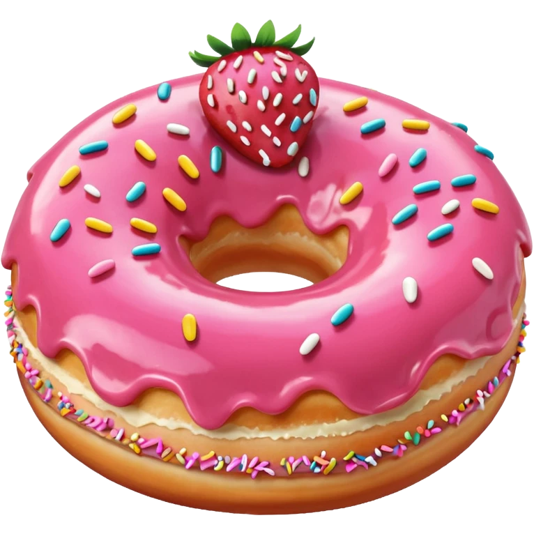strawberry doughnut  emoji
