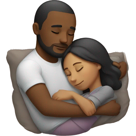 sleeping couple hugging emoji