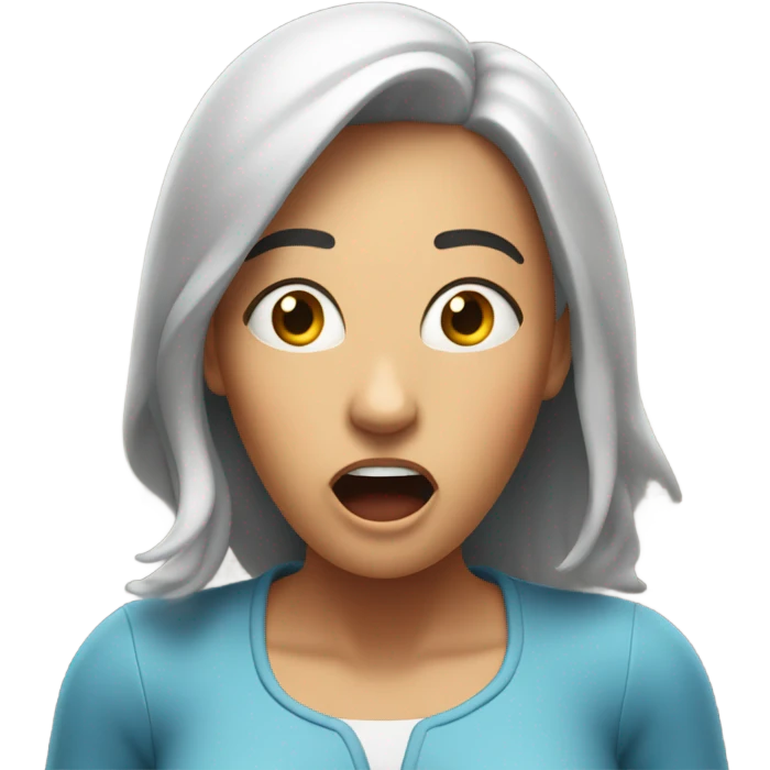 shocked woman hands up full body emoji