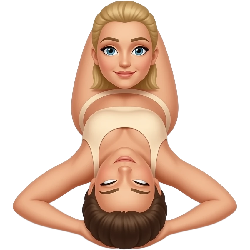 Mulher pelada fazendo Yoga deitada emoji