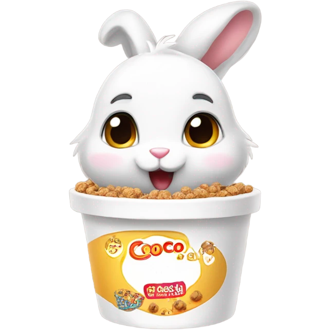 bunny but the poops are changed with coco pops and theyre so tiny and cute and adorable (the bunny too) emoji