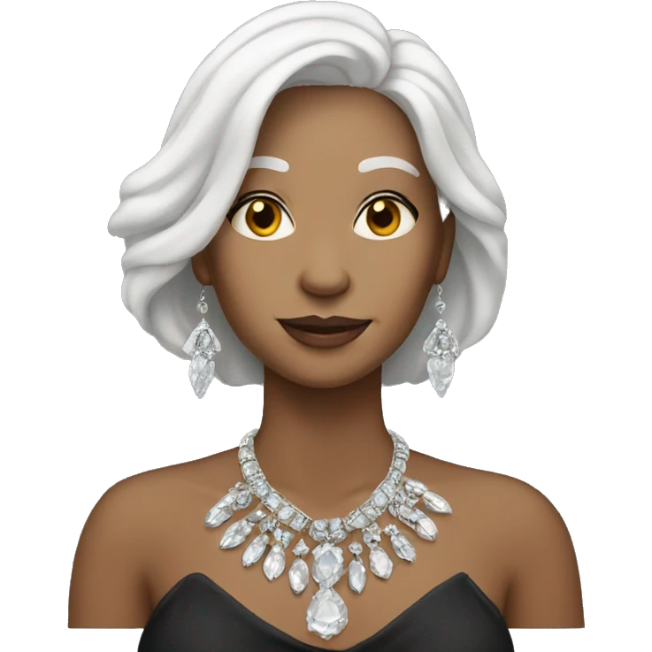 white-haired woman with jewelry emoji