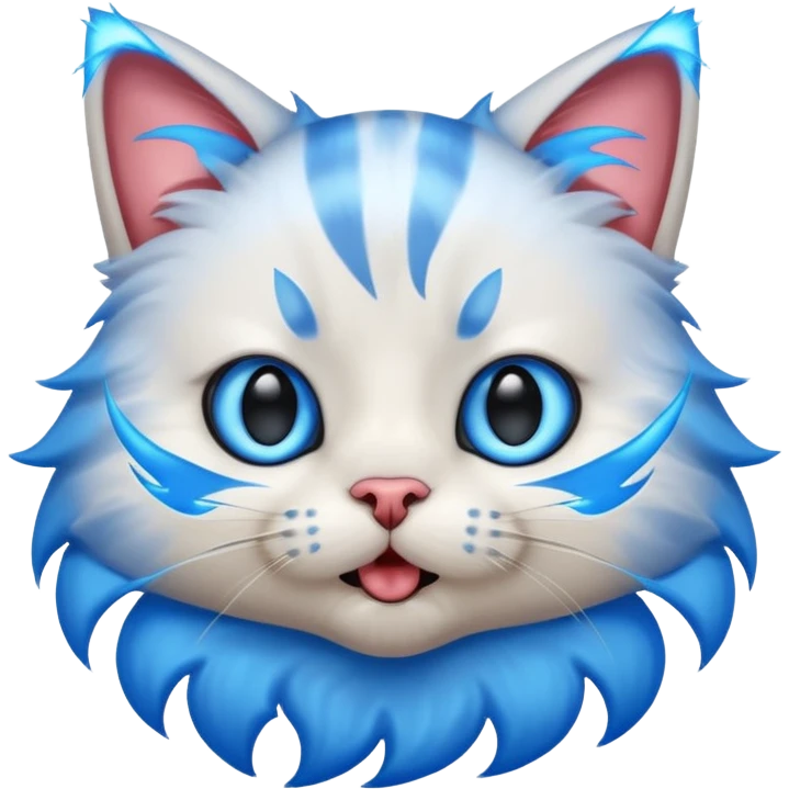 A very cute cat that got shocked from electricity, electric shocks around it emoji