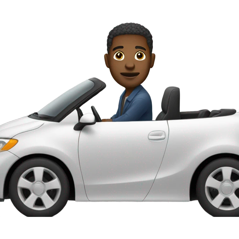 Black guy driving a car emoji