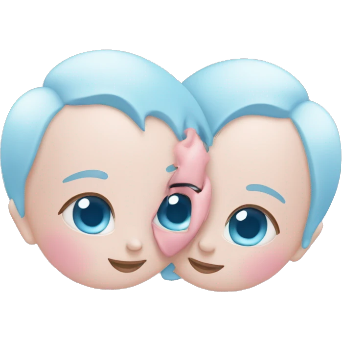 Baby pink and baby blue hearts together  emoji
