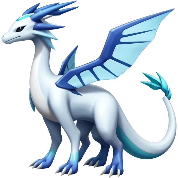 Futuristic lugia-dialga-suicune-Glaceon-hybrid, full body  emoji