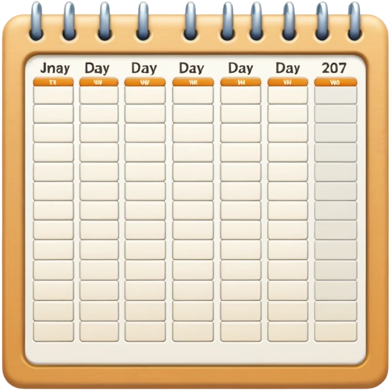 Calendar with 7 days per week emoji