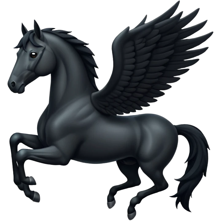 A black flying horse emoji