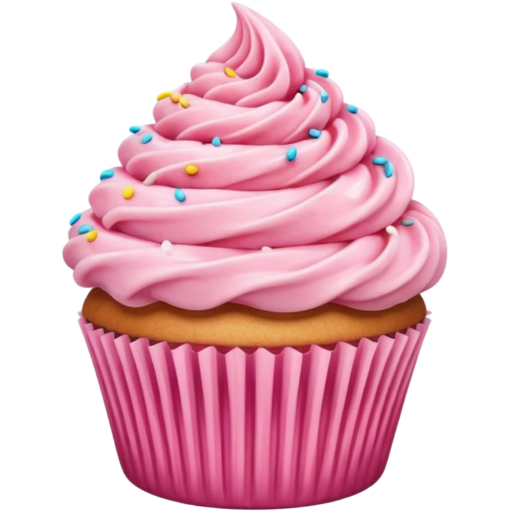 Cupcake with pink icing emoji