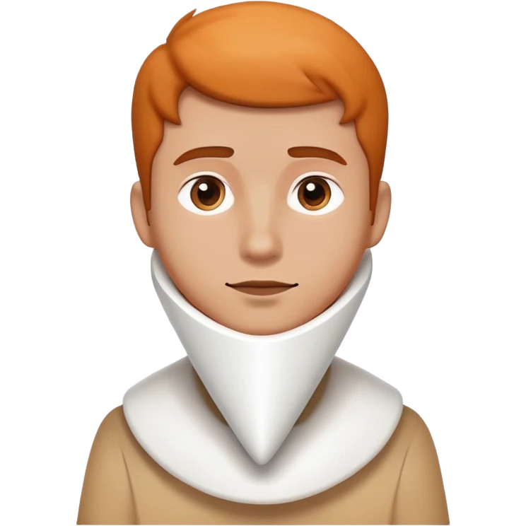 Guy wearing a white cone emoji