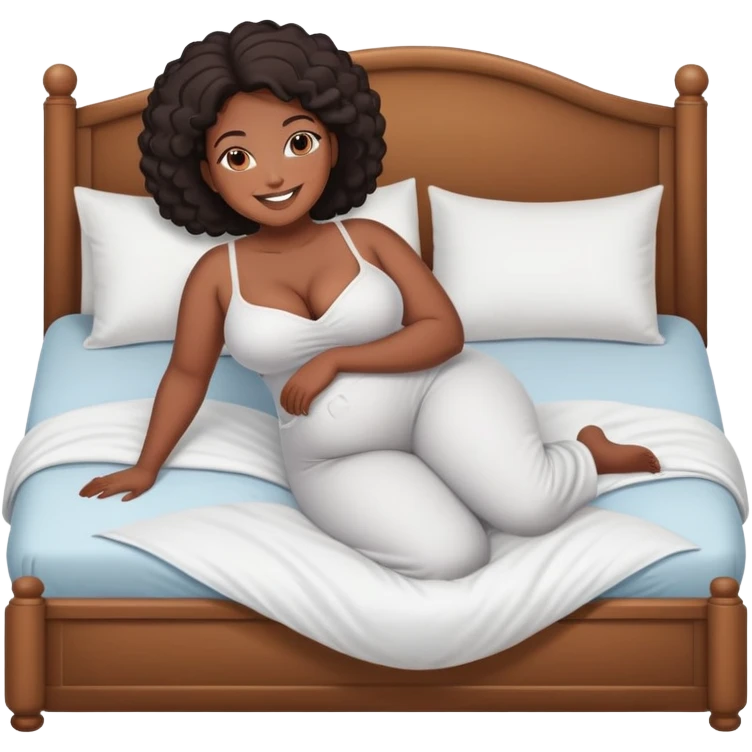 fullbody busty black pawg buxom in bed wide position sfw emoji