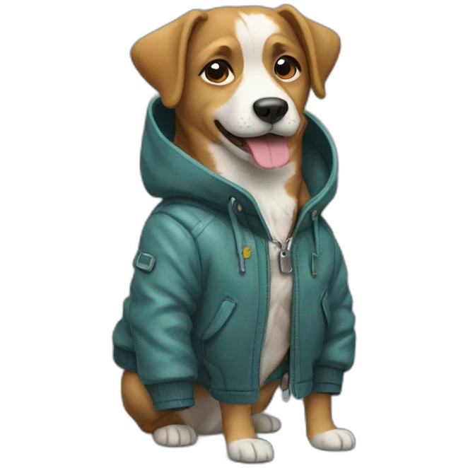 a dog with a jacket emoji