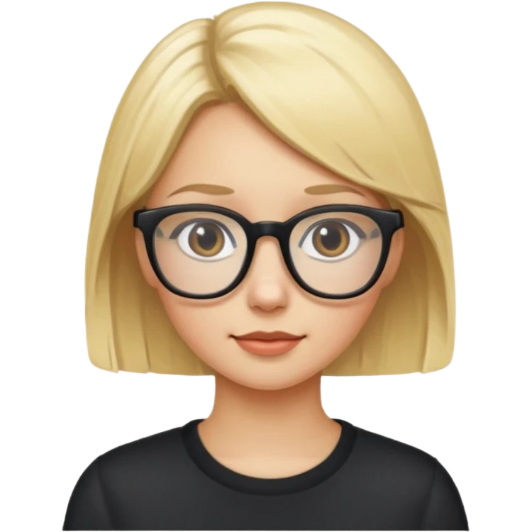 blonde girl with glasses portrait emoji
