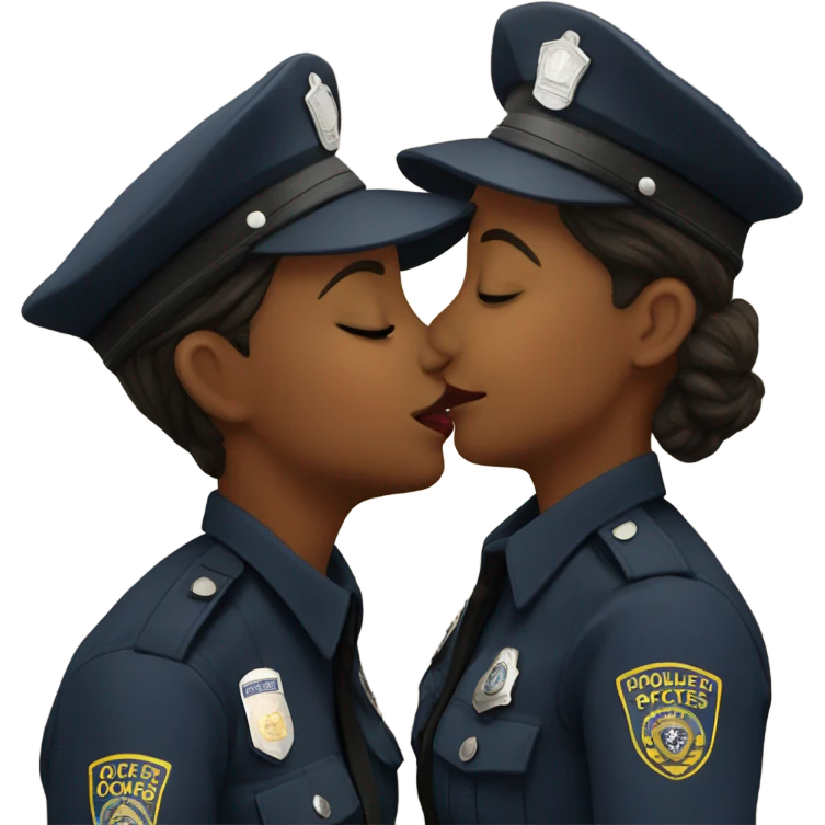 Female cops kissing emoji