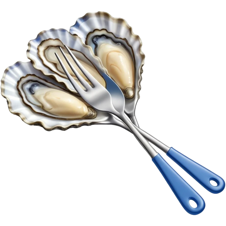 blue-handled oyster fork emoji