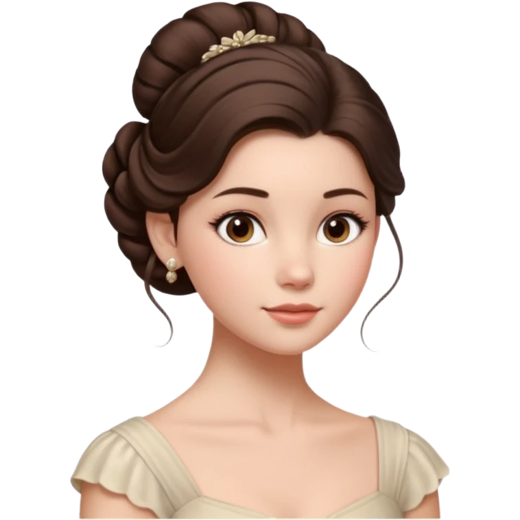 Cinematic Realistic run girl Portrait, depicted with lifelike skin texture, subtle rosy undertones, and soft natural lighting that enhances the gentle contours of her face. Her intricately detailed brunete hair is elegantly styled in an updo, emoji