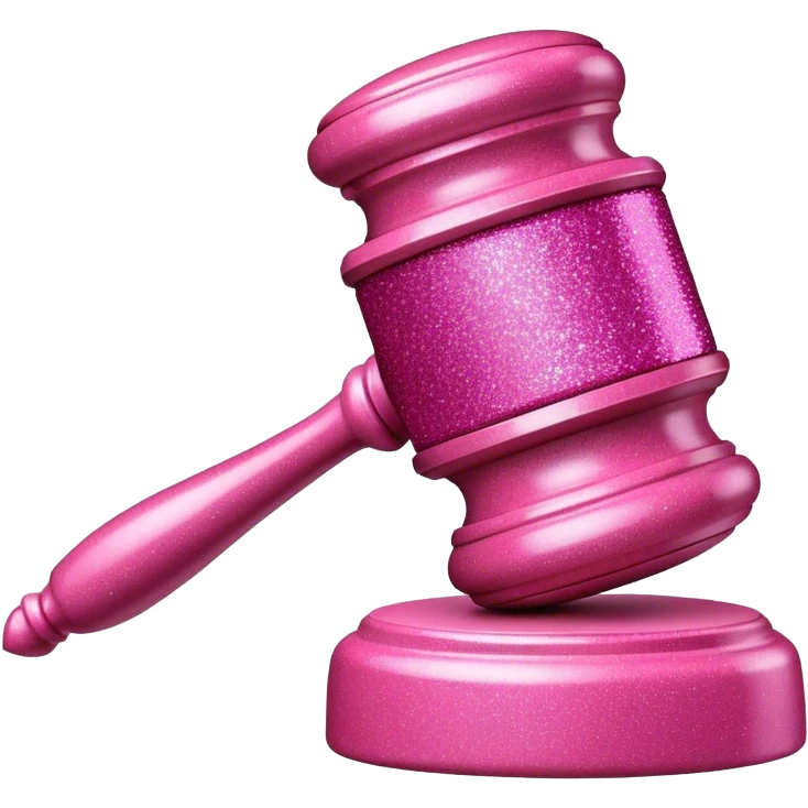 pink glitter gavel emoji