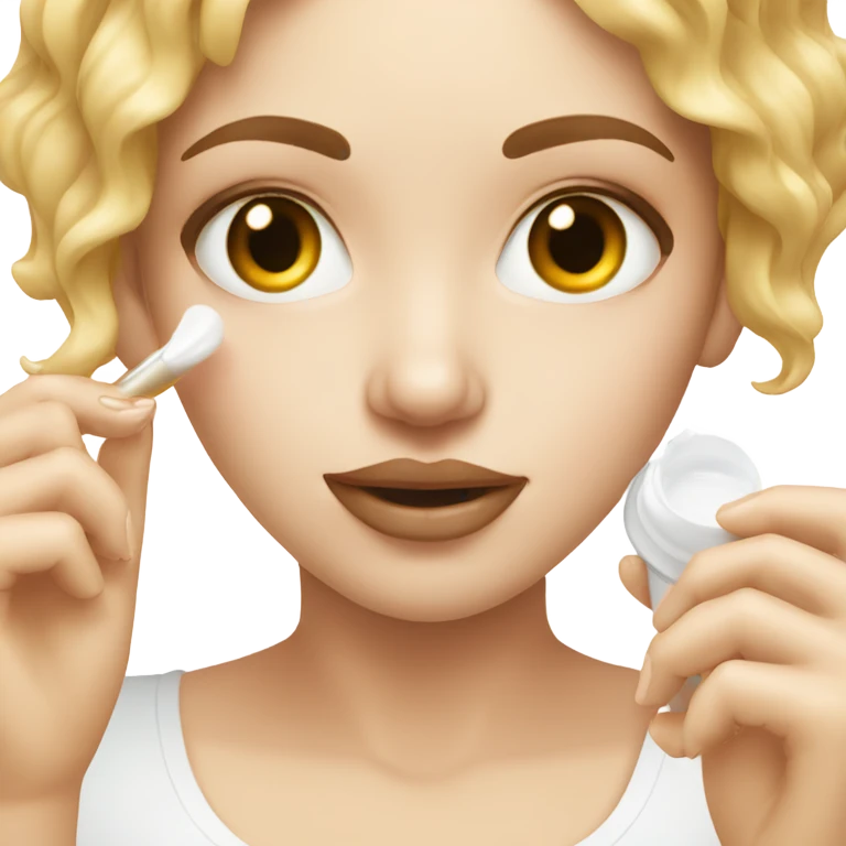 white girl applying cream on face emoji