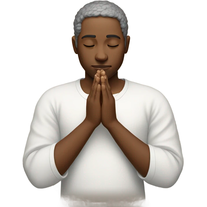 Contemplating life with praying hands emoji