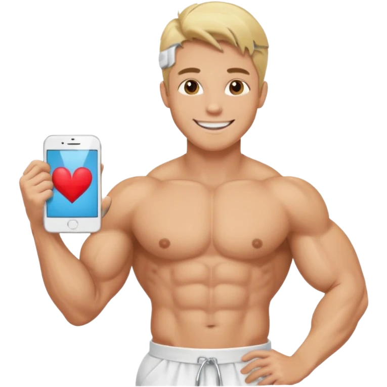 Shirtless Muscular blonde guy nurse emoji