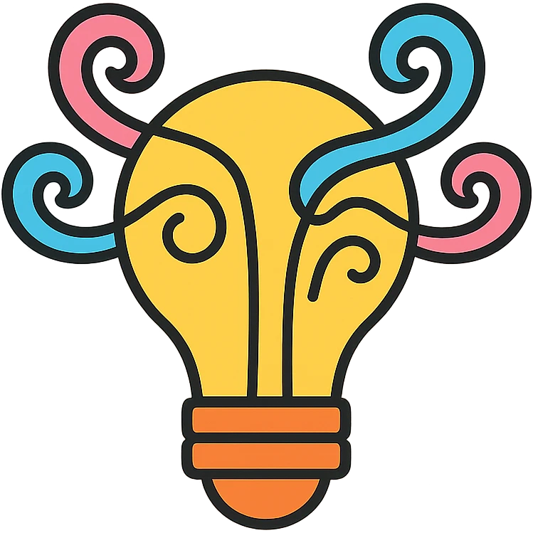 logo for creativity competence, minimal lightbulb with swirling lines, playful, energetic, suitable for creative agency emoji