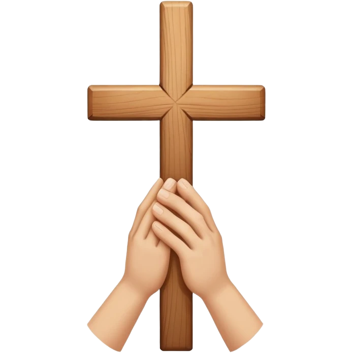 Praying hands with cross emoji