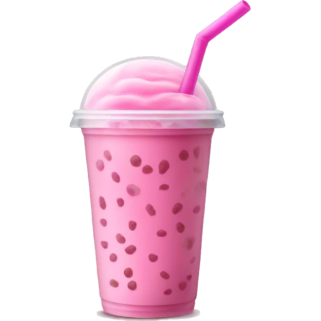 Pink boba drink emoji