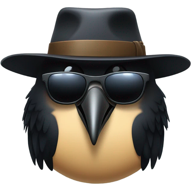 crow secret agent fedora emoji