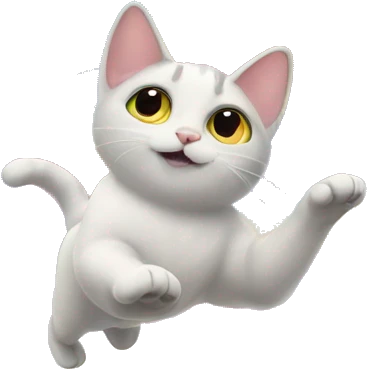 cat flying on rainbow emoji