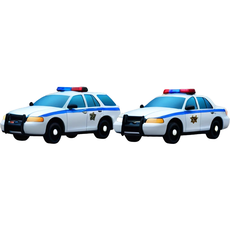 Cop cars next to each other facing opposite ways emoji