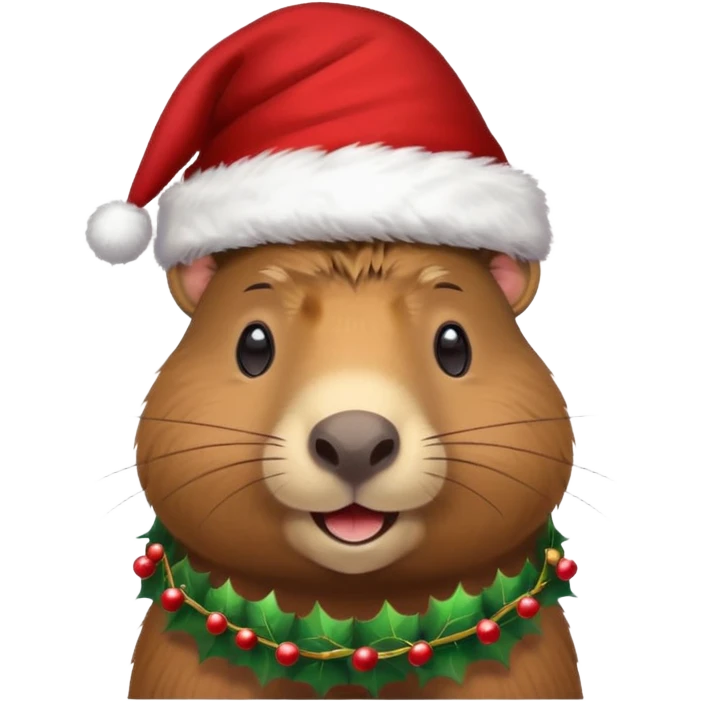 Capybara con gorrito de navidad emoji