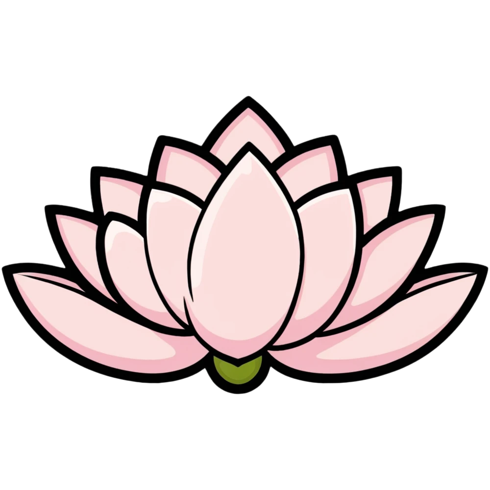 Delicate soft pink lotus flower with magical inner glow emoji