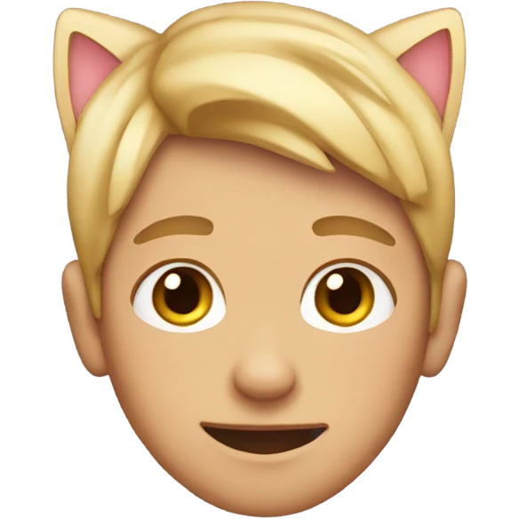A boy with cat ears emoji