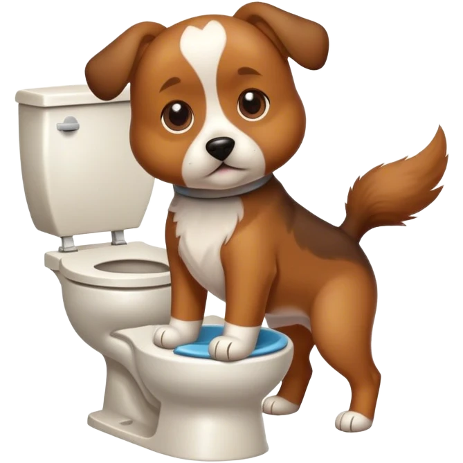 Dog on a toilet emoji