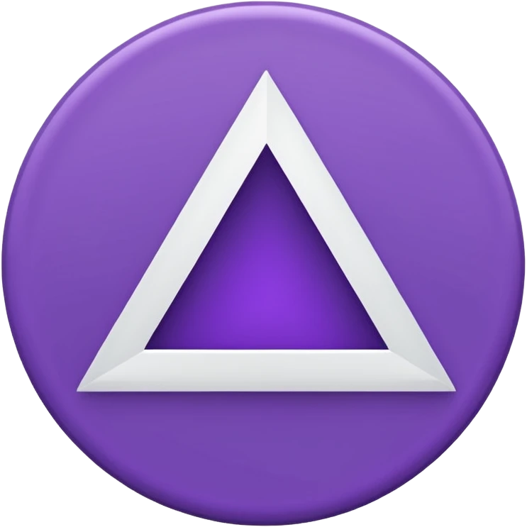 A Solid purple circle with a white triangle facing to the right emoji